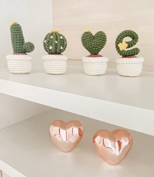 Mini Cactos em Crochê